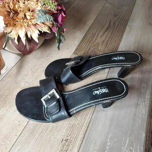 Mossimo Black Crystal Buckle Heels Women's Size 9.5